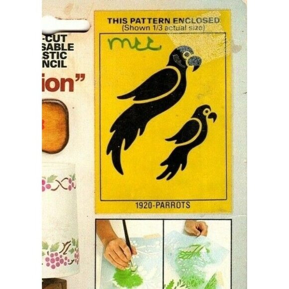 Stencil Magic Country Collection Pre-Cut Plastic Stencil Parrots - Picture 2 of 2